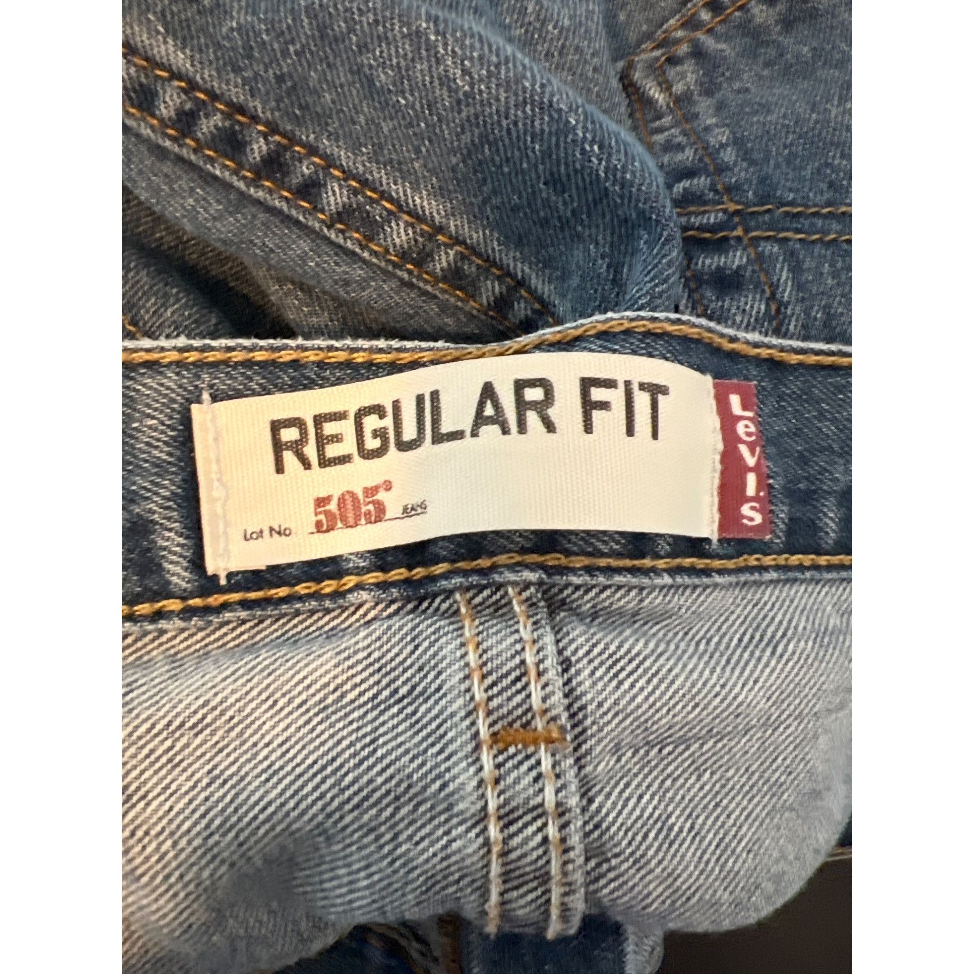 Levi's Levis 505 Regular Fit Jeans W42 L29 Blue Denim Mens Size US 42 / EU 58 - 5 Thumbnail