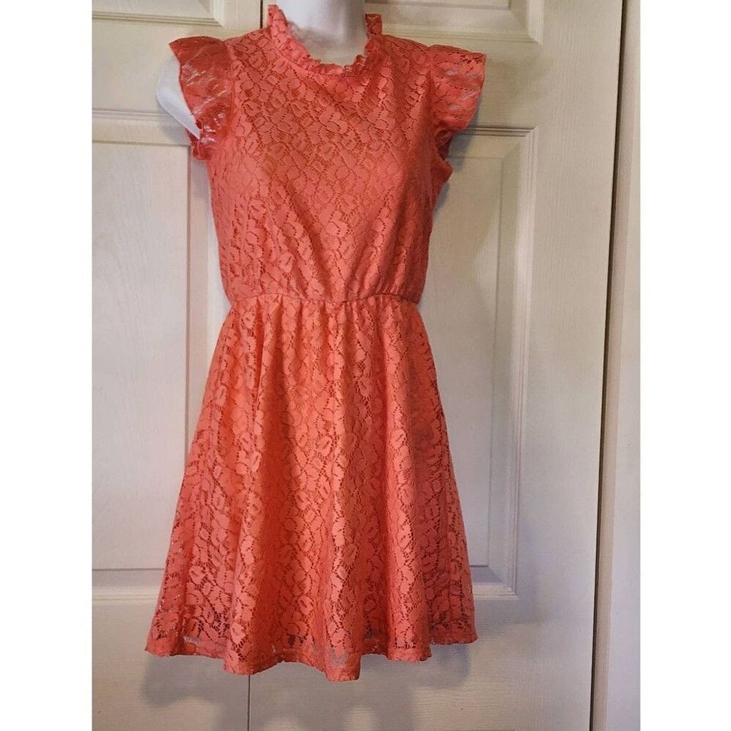 Other Coral Lace Dress Size M / US 6-8 / IT 42-44 - 3 Thumbnail