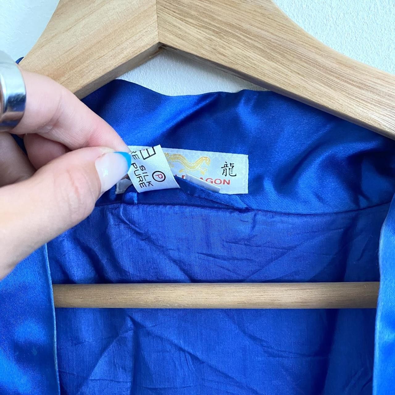 Vintage GOLDEN DRAGON CHINESE BLUE KIMONO SILK ROBE XL Size ONE SIZE - 8 Thumbnail