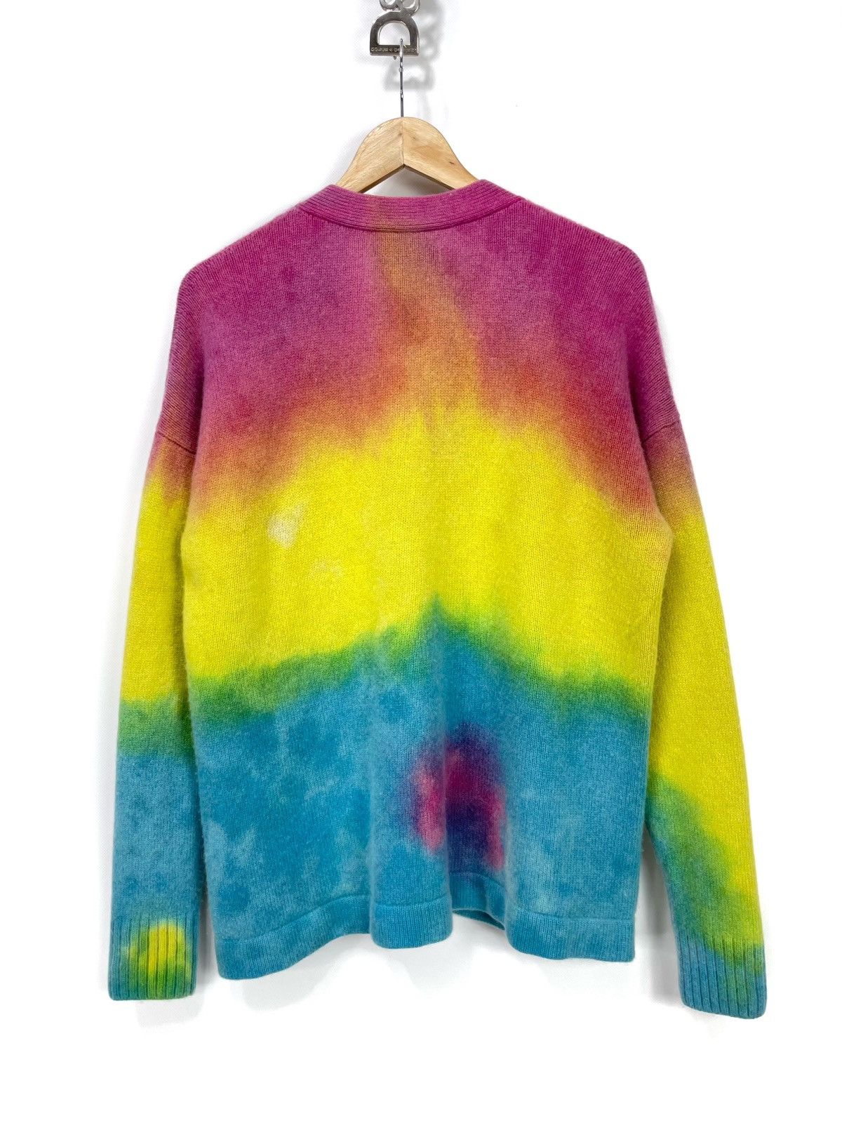 Amiri AMIRI Oversized Tie-Dye / Rainbow Cashmere Cardigan - Size S Size S / US 4 / IT 40 - 9 Thumbnail