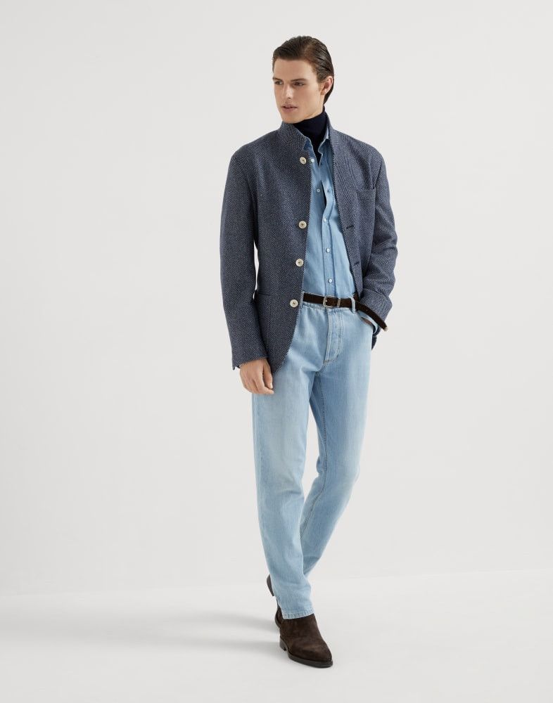 Brunello Cucinelli o1w1db10825 Wool Jacket in Blue Size US S / EU 44-46 / 1 - 4 Thumbnail
