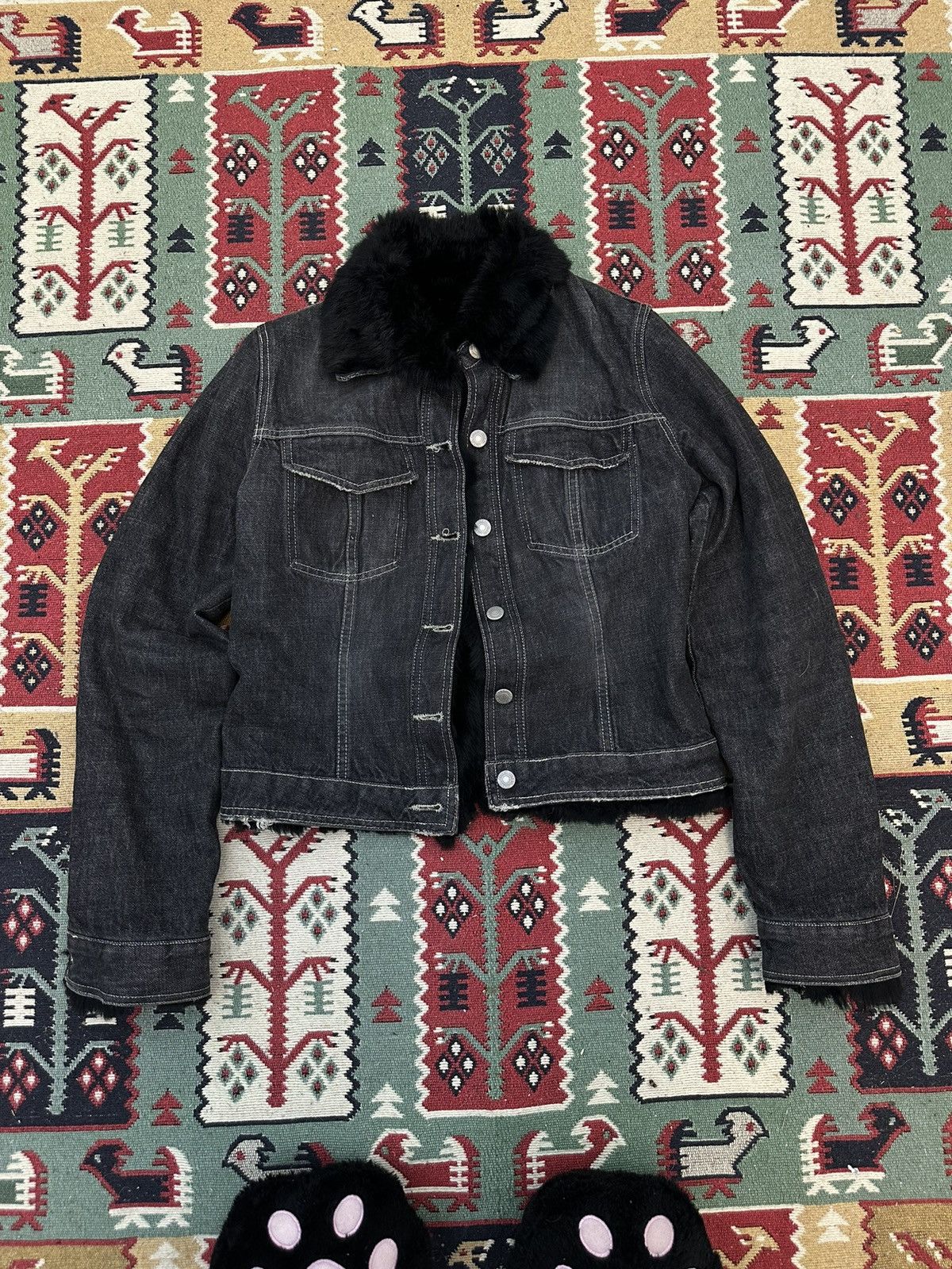 Pinko Vintage Pinko Denim Real Fur Avantgarde Jacket Size S / US 4 / IT 40 - 6 Thumbnail