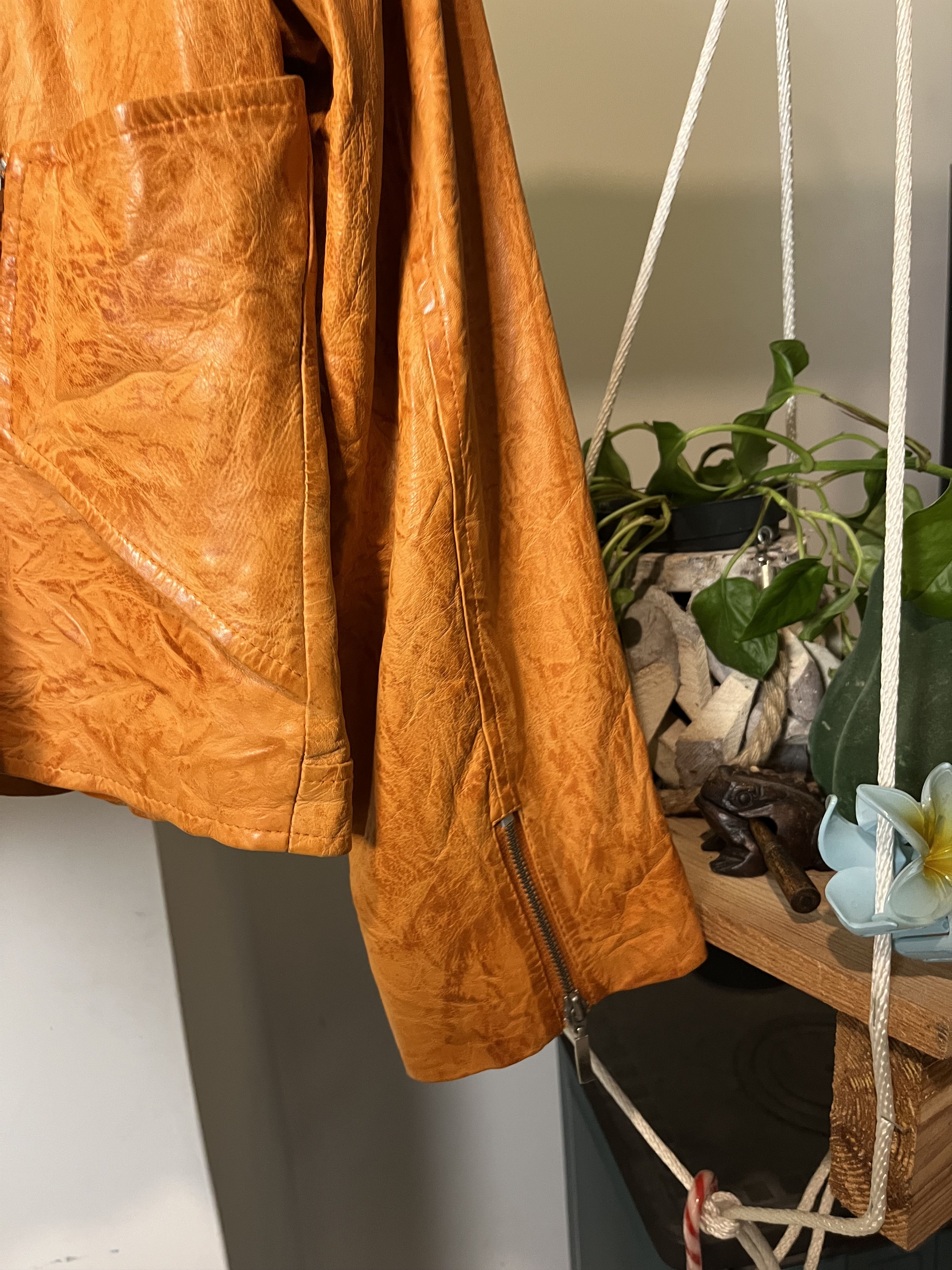 Vintage Avant Garde Vintage y2k 90s Real Leather Orange Jacket Size US M / EU 48-50 / 2 - 8 Thumbnail