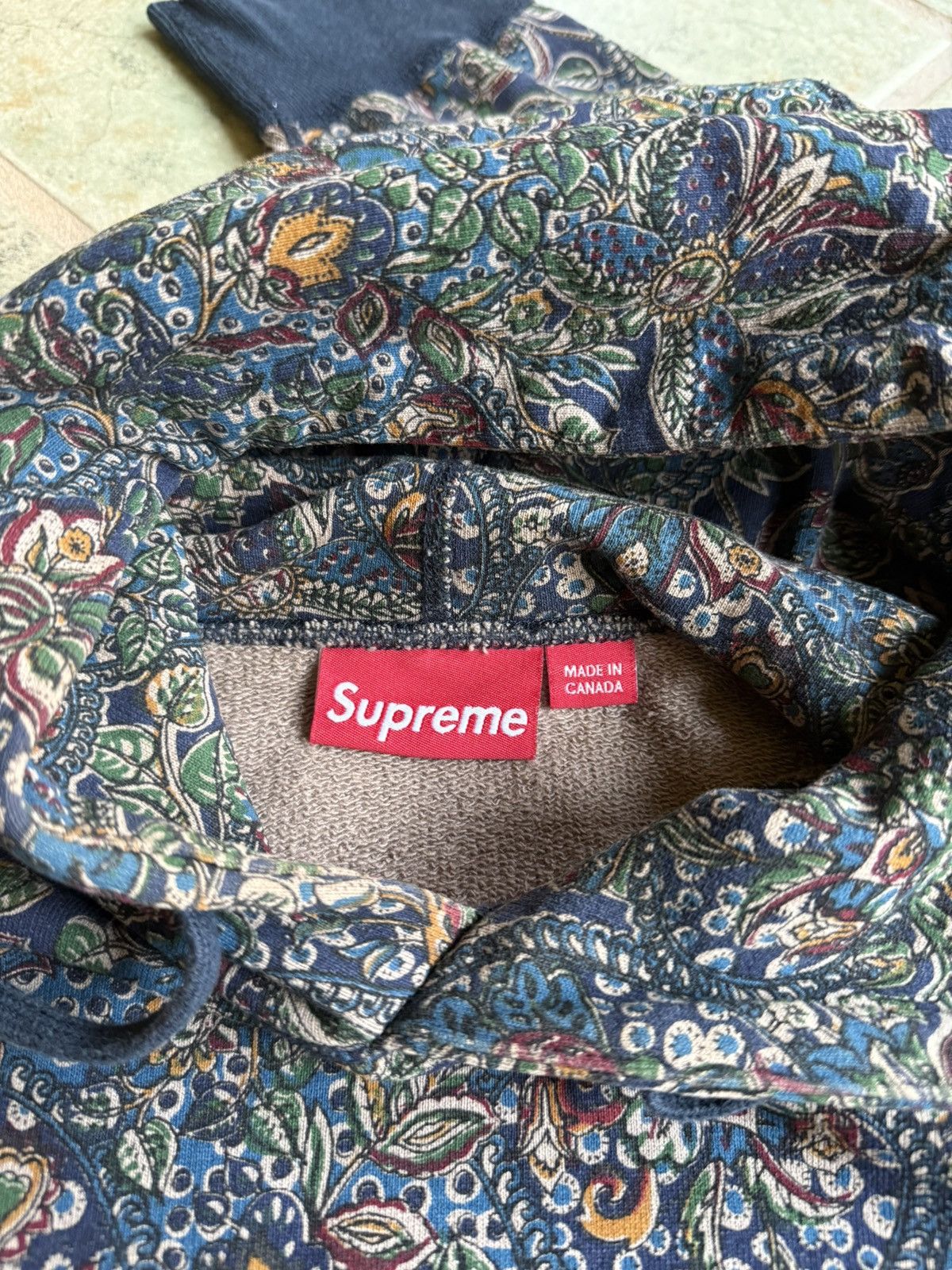 Supreme 2011 Supreme Paisley Hoodie Pullover Navy Blue Size US M / EU 48-50 / 2 - 5 Thumbnail