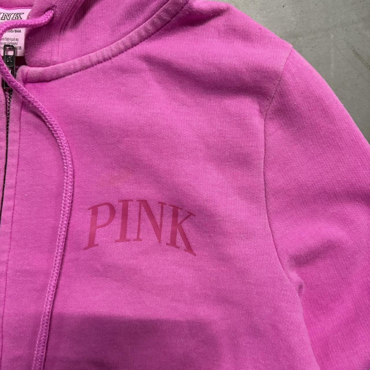 Vintage Crazy Vintage Y2K/2000s PINK Victoria’s Secret Zipup Hoodie! Size XS / US 0-2 / IT 36-38 - 2 Thumbnail