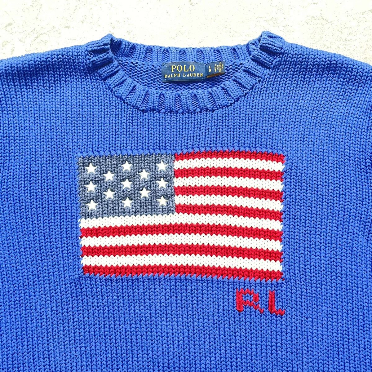 Polo Ralph Lauren Blue Ralph Lauren american flag knit sweater Size US L / EU 52-54 / 3 - 2 Thumbnail