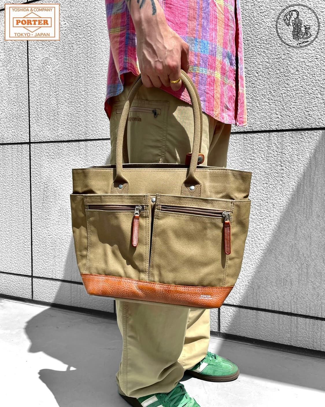Porter Porter Coated Canvas Leather Tote Bag Size ONE SIZE - 1 Thumbnail