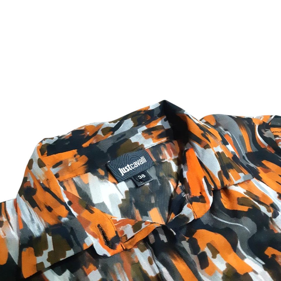 Roberto Cavalli Roberto Cavalli Just Cavalli Abstract Silk Shirt Blouse Size XS / US 0-2 / IT 36-38 - 7 Thumbnail