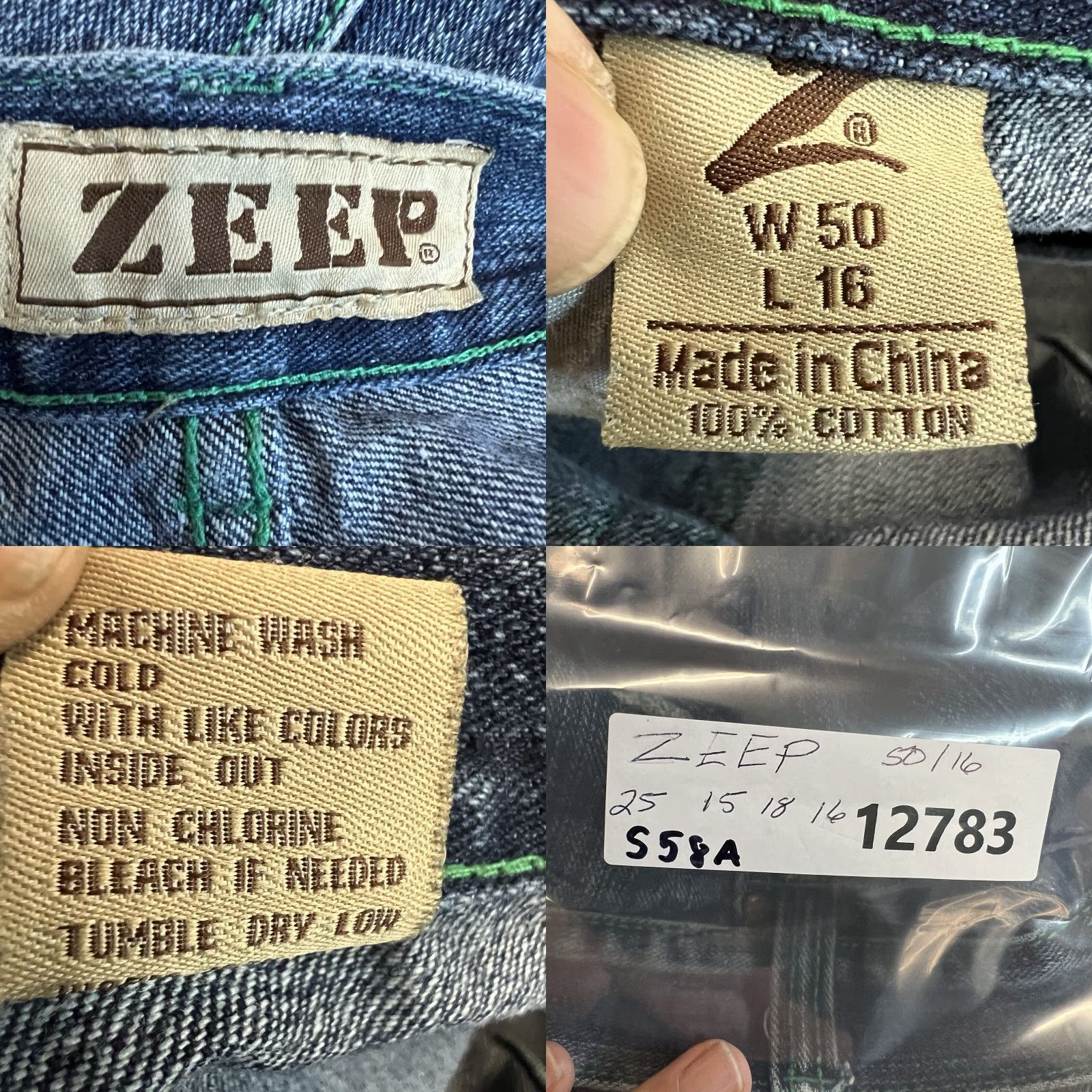 Denime VINTAGE ZEEP Denim Shorts Mens Size 50 Blue Bermuda 90s Grunge Size US 34 / EU 50 - 8 Thumbnail
