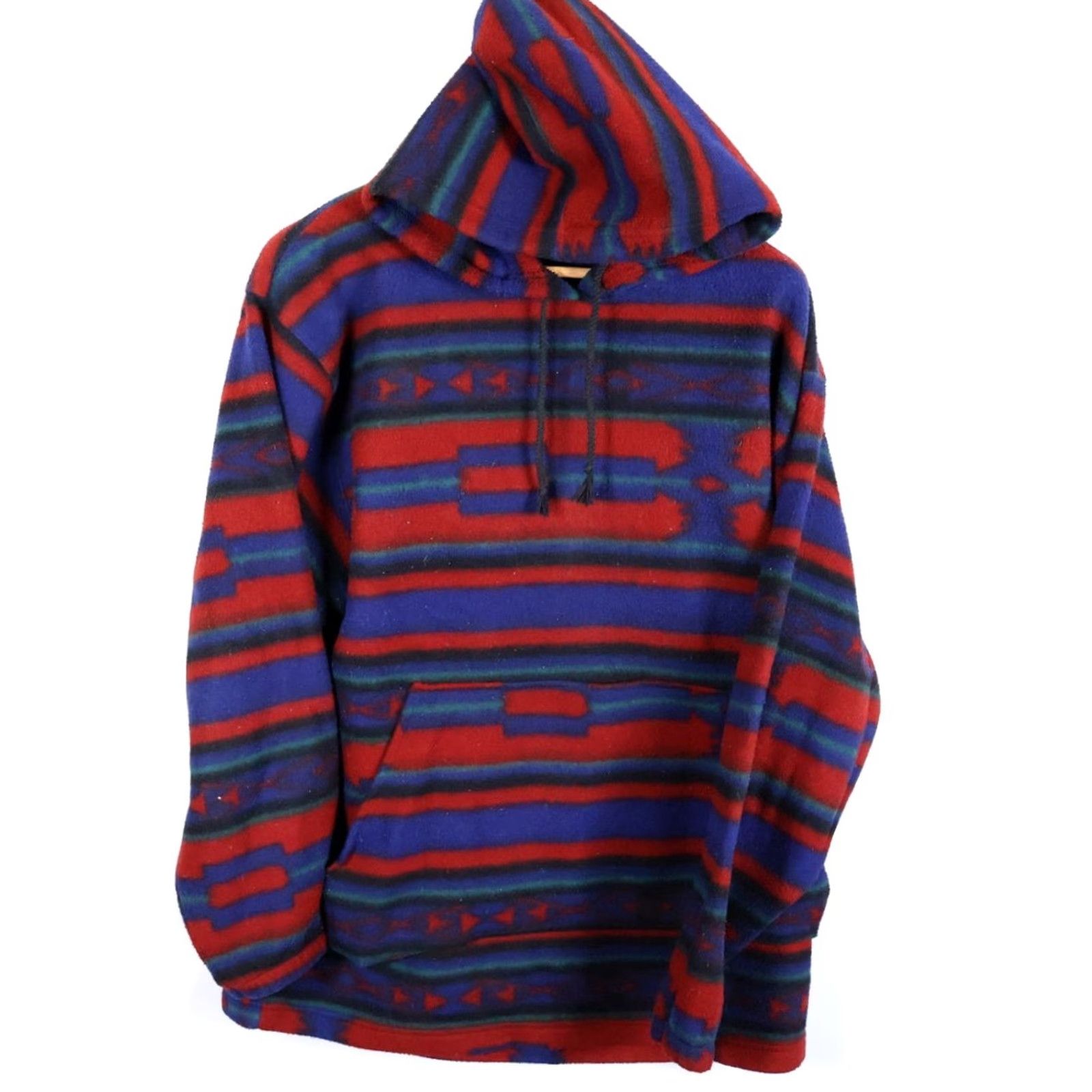 Vintage VINTAGE GARB Oversized Aztec Pattern Fleece Pullover Hoodie Men Medium Red Geometric 90s Tribal Crew Neck Size US M / EU 48-50 / 2 - 2 Thumbnail