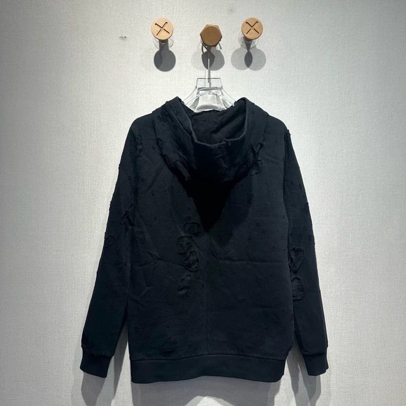 Givenchy Givenchy Black Destroyed Hoodie Size US M / EU 48-50 / 2 - 2 Thumbnail