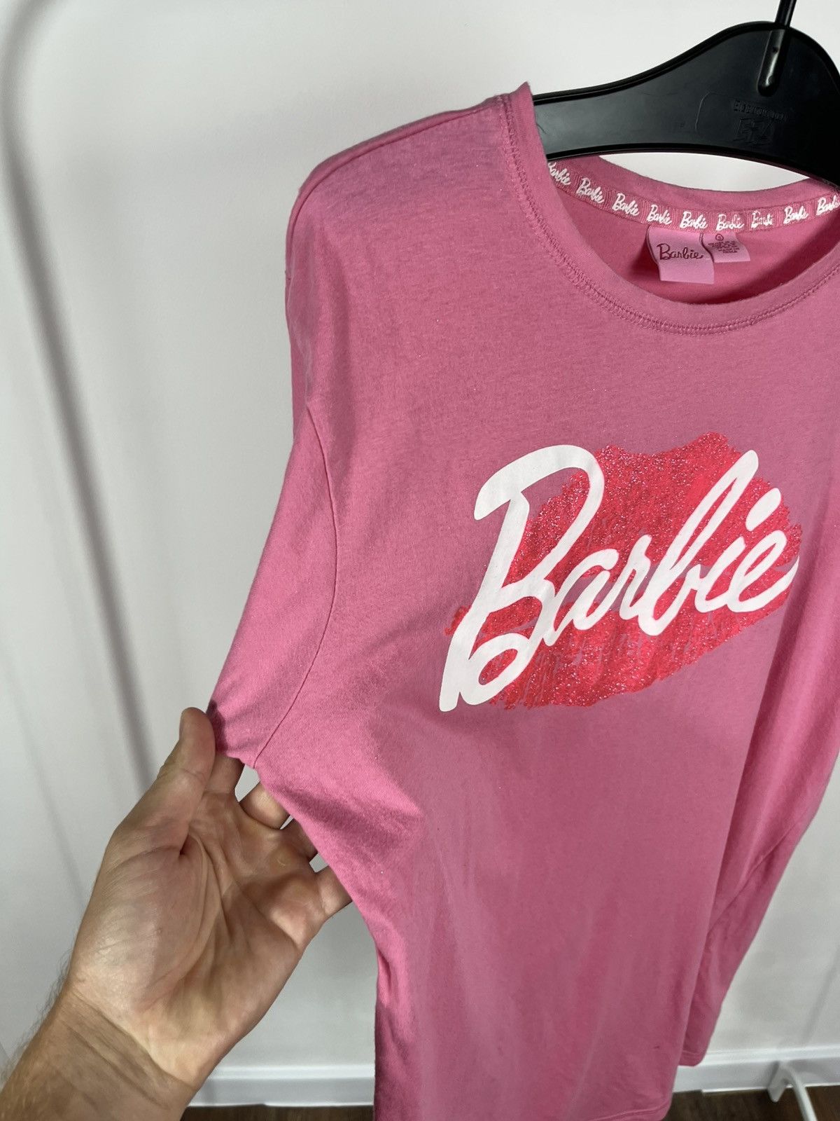 Other Barbie Pink Glitter Lips Logo Graphic T-Shirt Women’s Size L Size L / US 10 / IT 46 - 9 Thumbnail