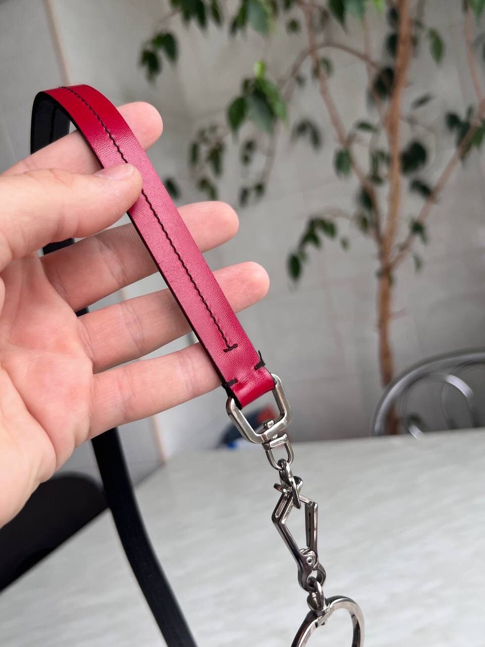 Prada × Vintage PRADA Womens Logo Buckle Belt y2k grunge red leather Size ONE SIZE - 12 Thumbnail
