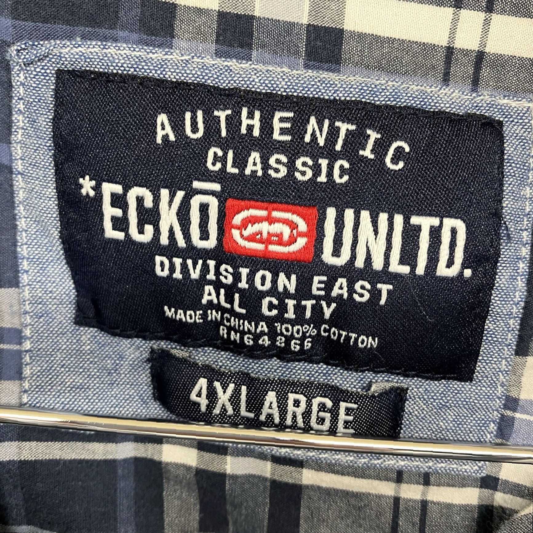 Ecko Unltd. VINTAGE Ecko Unltd Button Up Shirt Men’s 4XL Plaid Pocket Logo Casual Streetwear Lightweight Blue 90s Mens Size US XXL / EU 58 / 5 - 3 Thumbnail