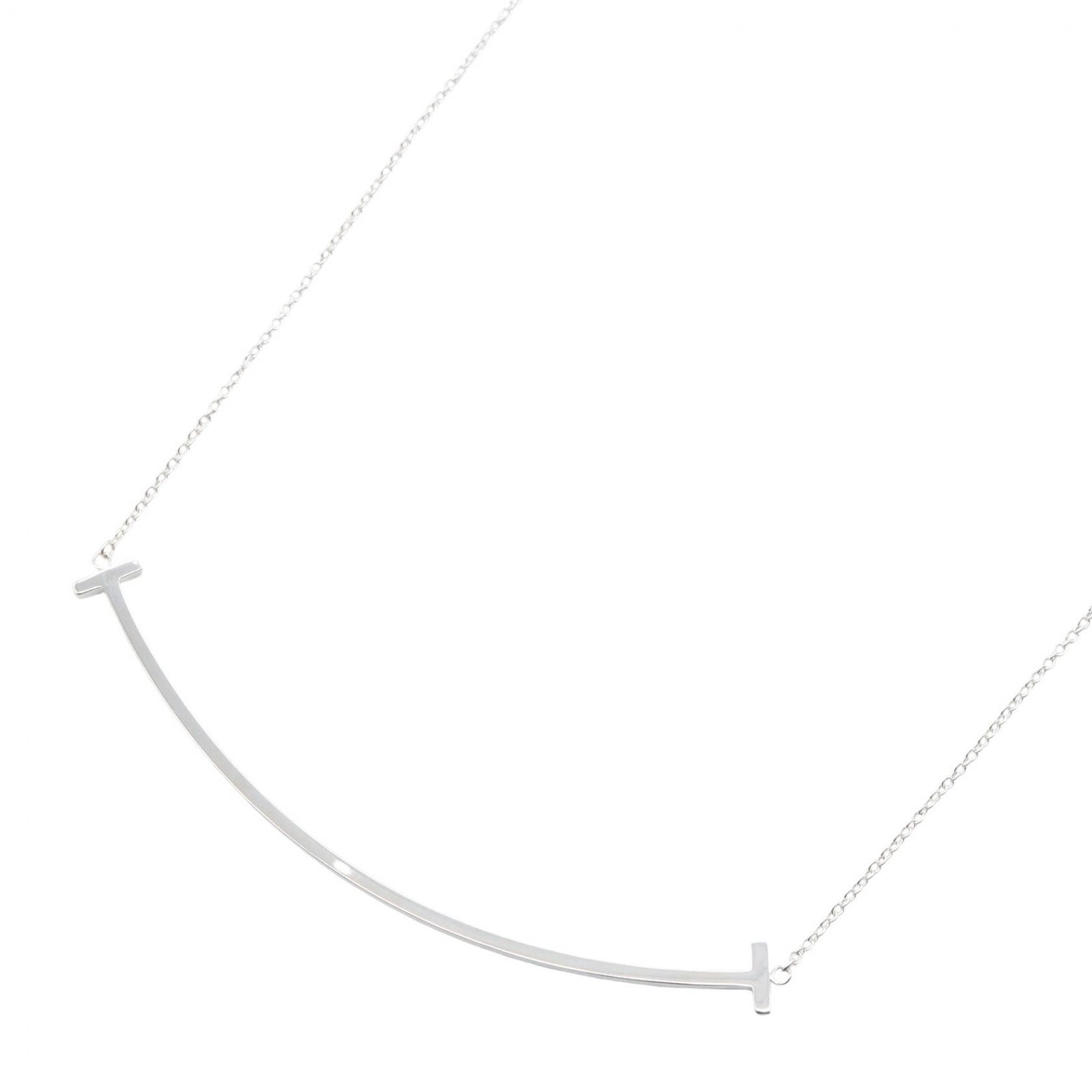 Tiffany & Co. Tiffany & Co. Tiffany & Co. T Smile Large Au750 Necklace Precious Metal Necklace DUTY FREE for USA Size ONE SIZE - 1 Thumbnail