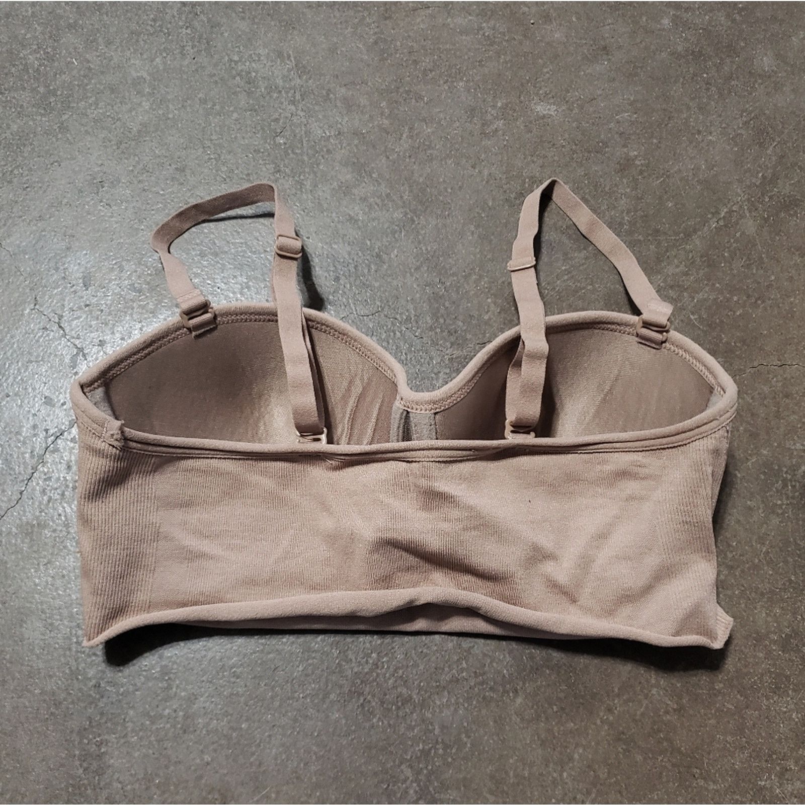 Other Nude Padded Cut Off Sport Bra Size ONE SIZE - 2 Thumbnail