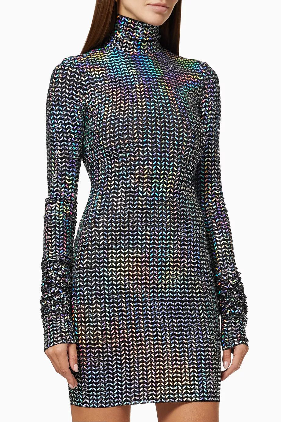 Dolce & Gabbana o1y0825 Turtleneck Mini Dress in Multicolor Size XS / US 0-2 / IT 36-38 - 1 Thumbnail