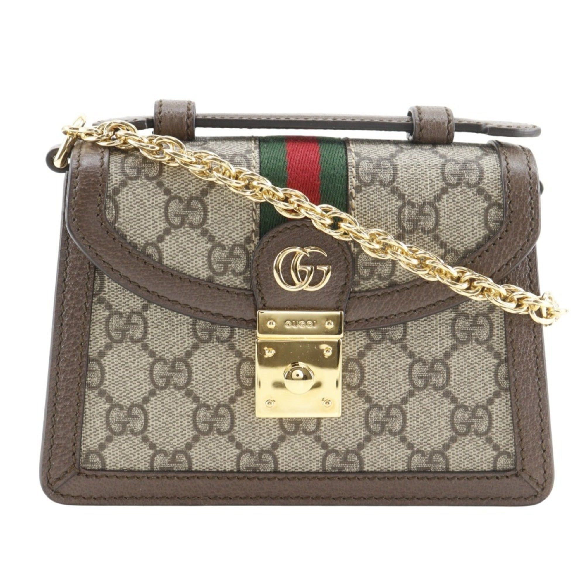 Gucci Gucci Ophidia Shoulder Bag, Sherry Line Mini Chain 696180, GG Supreme Canvas, Brown, 2-way, Flap, Women's. Size ONE SIZE - 1 Thumbnail