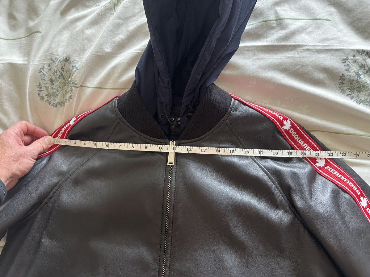 Dsquared2 FW20 Dsquared tape logo leather hoodie jacket Grail Size US L / EU 52-54 / 3 - 5 Thumbnail