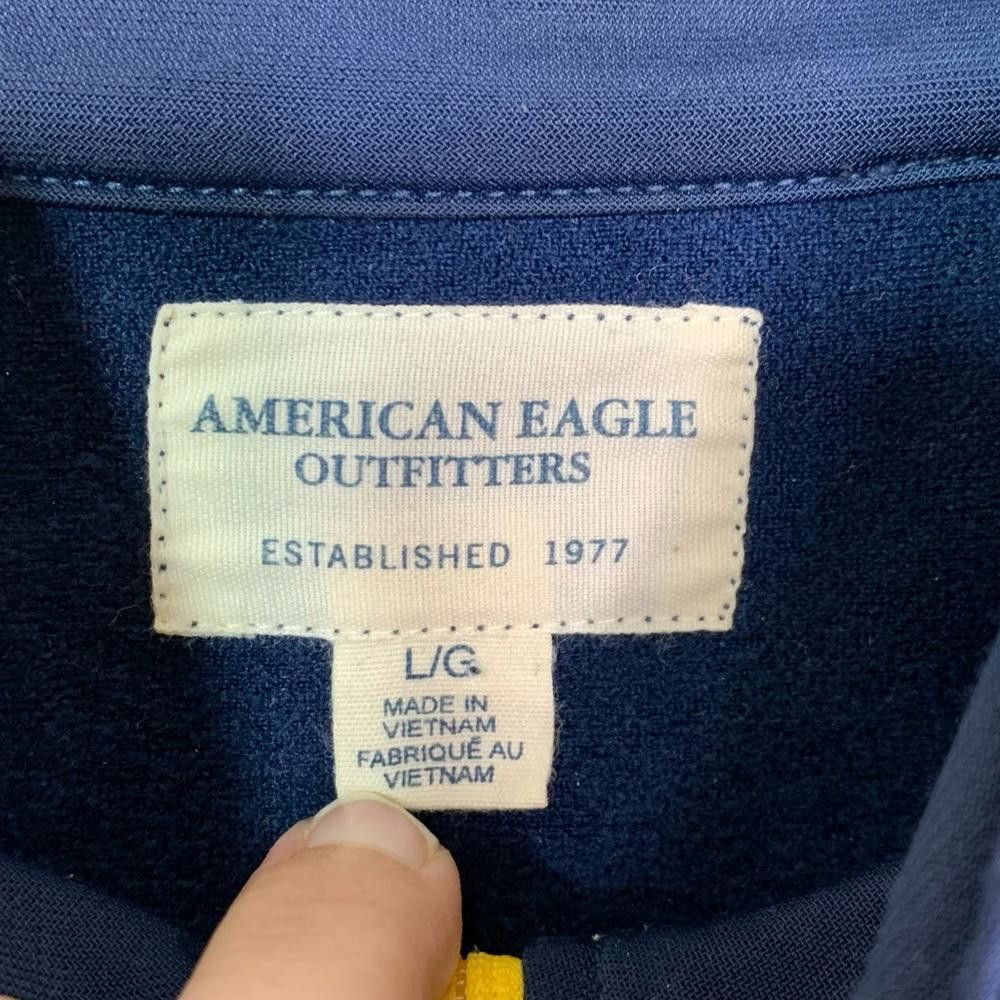 American Eagle Outfitters Vintage American Eagle Full Zip Track Jacket Navy Gold Men L Size US L / EU 52-54 / 3 - 7 Thumbnail