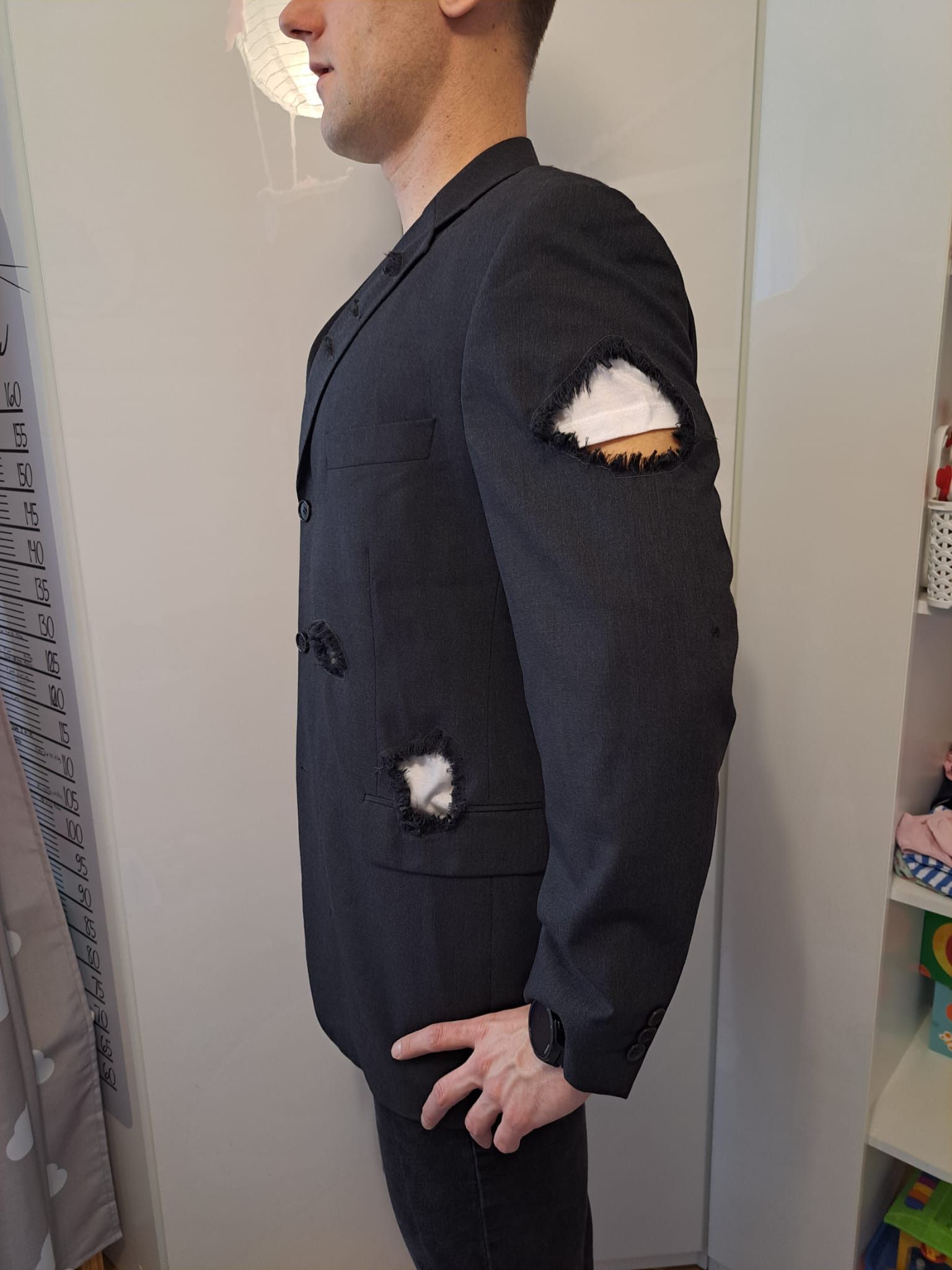 Balmain Balmain Paris vintage custom suit jacket blazer, destroyed Size 42R - 9 Thumbnail