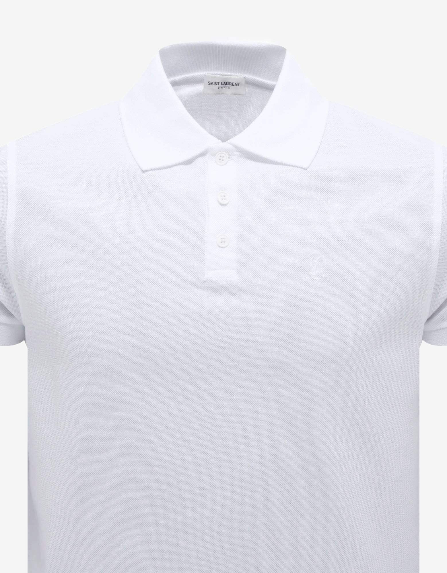 Saint Laurent Paris White Monogram Polo T-Shirt Size US XL / EU 56 / 4 - 3 Thumbnail