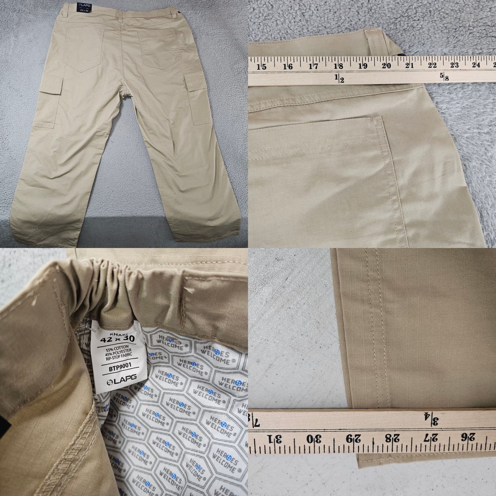 Vintage LA Police Gear Cargo Pants Mens 42x30 Khaki Ripstop Core Tactical BTP9001 Size US 42 / EU 58 - 8 Thumbnail