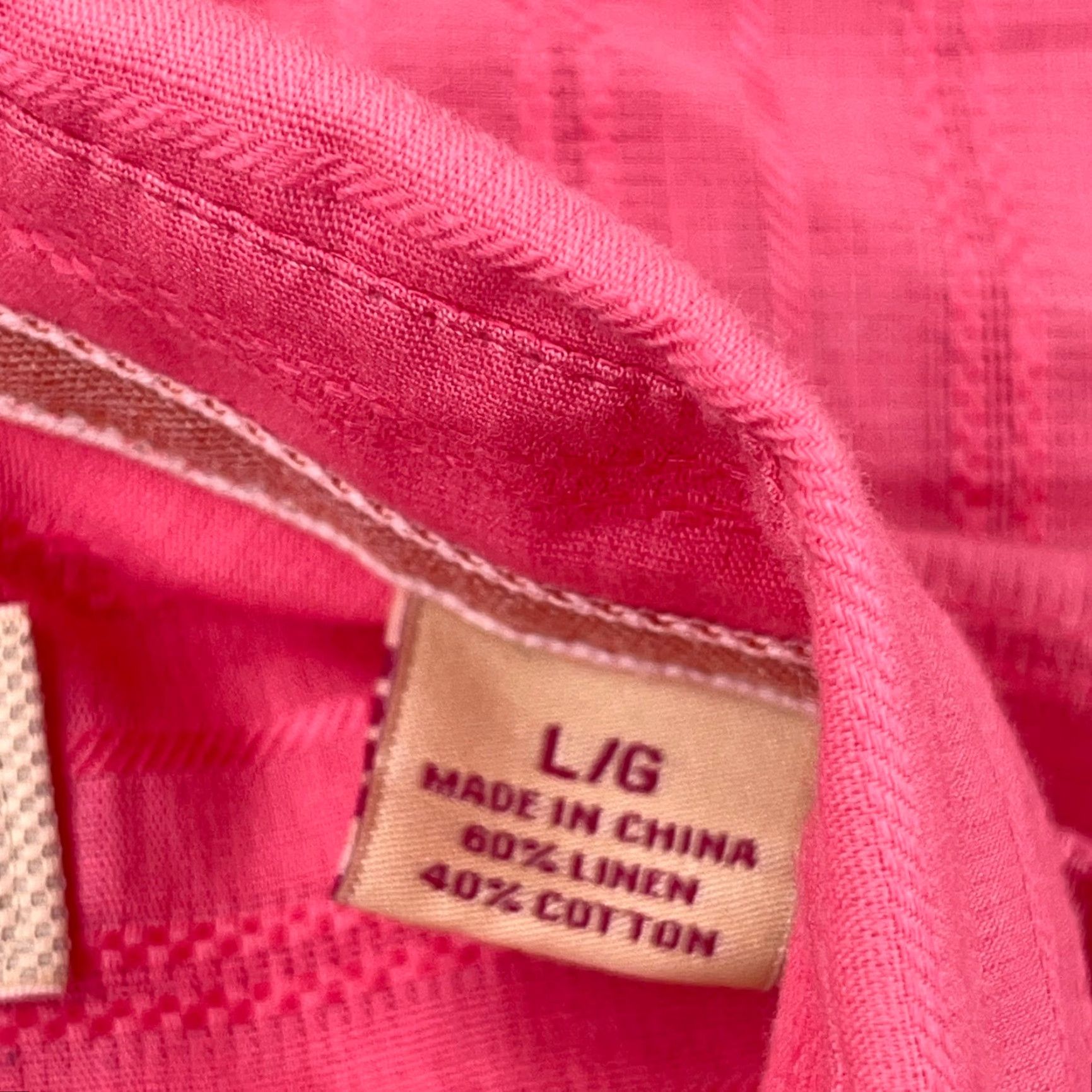 Tommy Bahama Tommy Bahama Shirt Men Large Pink Linen Button Up Relax Hawaiian Beach Camp Size US L / EU 52-54 / 3 - 5 Thumbnail