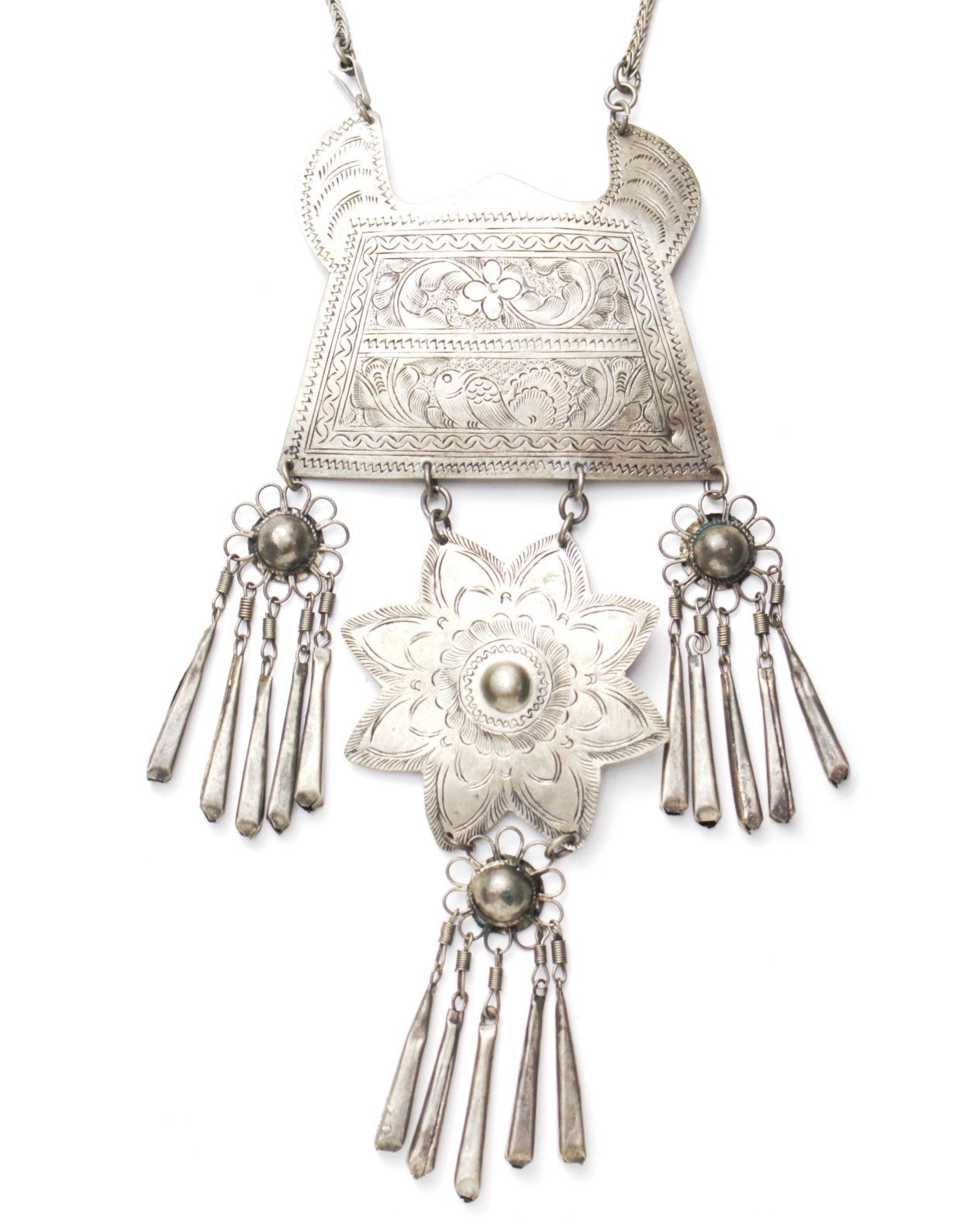 Vintage 1960S VIETNAMESE INDOCHINE HAND-ENGRAVED ETHNIC SILVER Size ONE SIZE - 2 Thumbnail