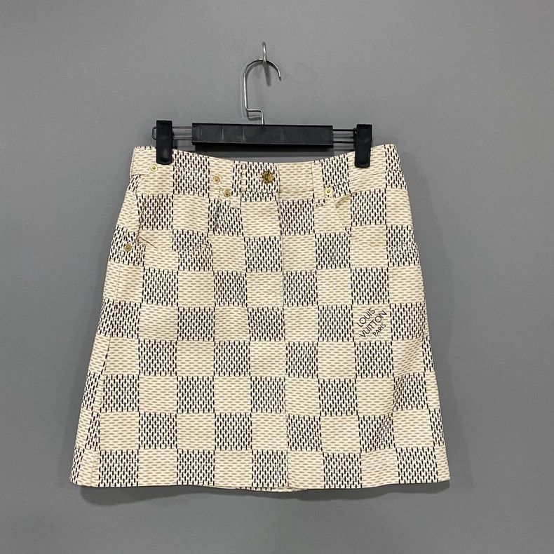 Louis Vuitton Checkerboard Leather Skirt
