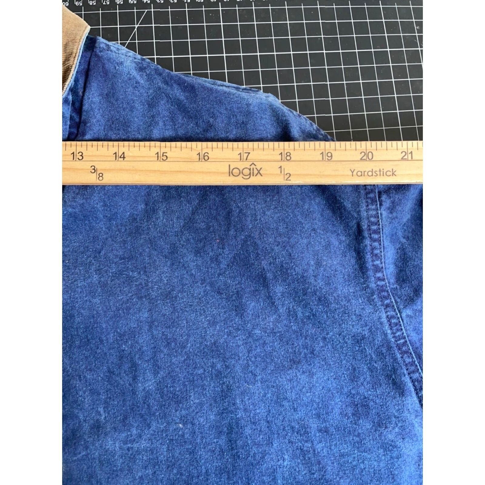 Eddie Bauer VINTAGE 90s Eddie Bauer Canvas Chore Jacket Women's Large Faded Blue Corduroy Collar Size L / US 10 / IT 46 - 7 Thumbnail
