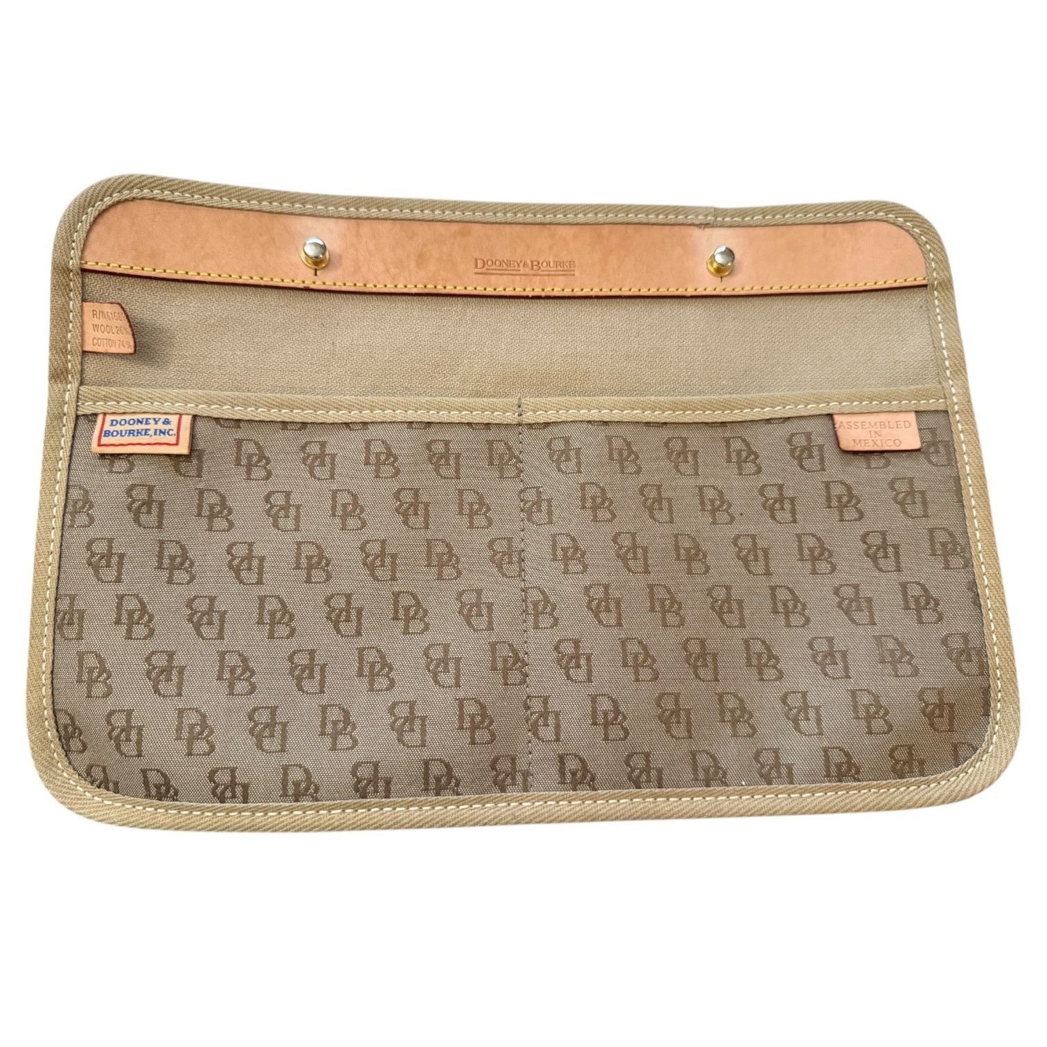 Dooney & Bourke Brown Large 2 Pocket Insert Cotton Wool