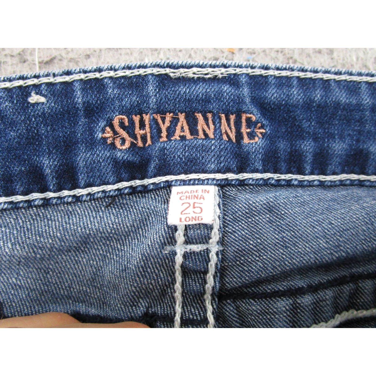 Vintage Shyanne Womens Bootcut Jeans Size 25 Long Read Blue Stretch Denim Cotton Spandex 5-Pocket Size 42" / US 20 - 4 Thumbnail