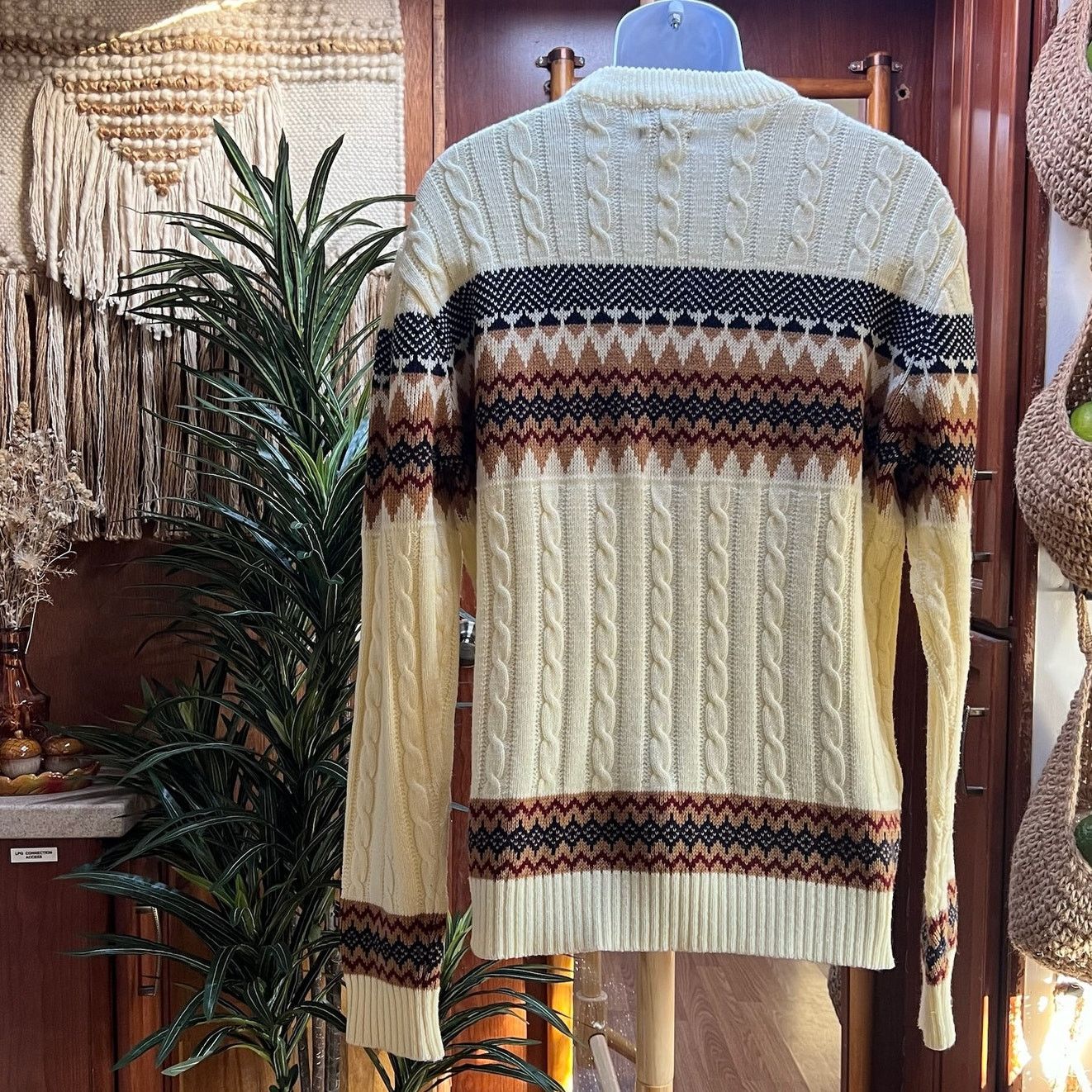 Vintage Vintage 90s Fair Isle Sweater XLT | Cable Knit Retro Grandpa Size US XL / EU 56 / 4 - 2 Thumbnail
