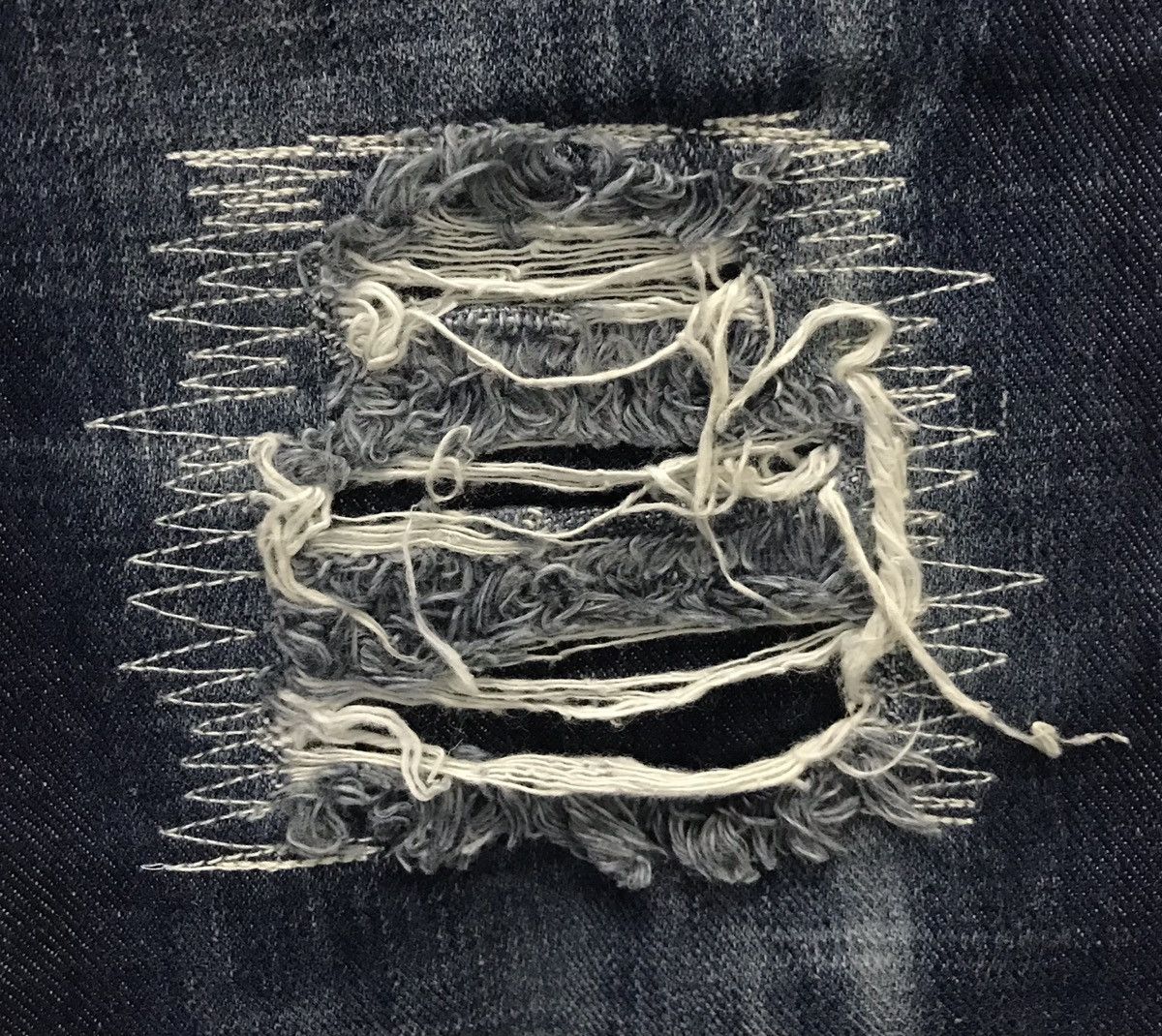 Handmade × Vintage Vintage Hand Made By Buddhist Punk Denim Pants Size US 29 - 7 Thumbnail