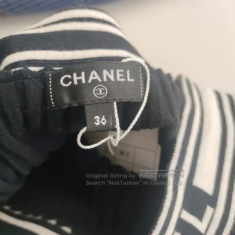 Chanel Chanel Black Cotton Summer Skirt . Size 23" - 2 Thumbnail