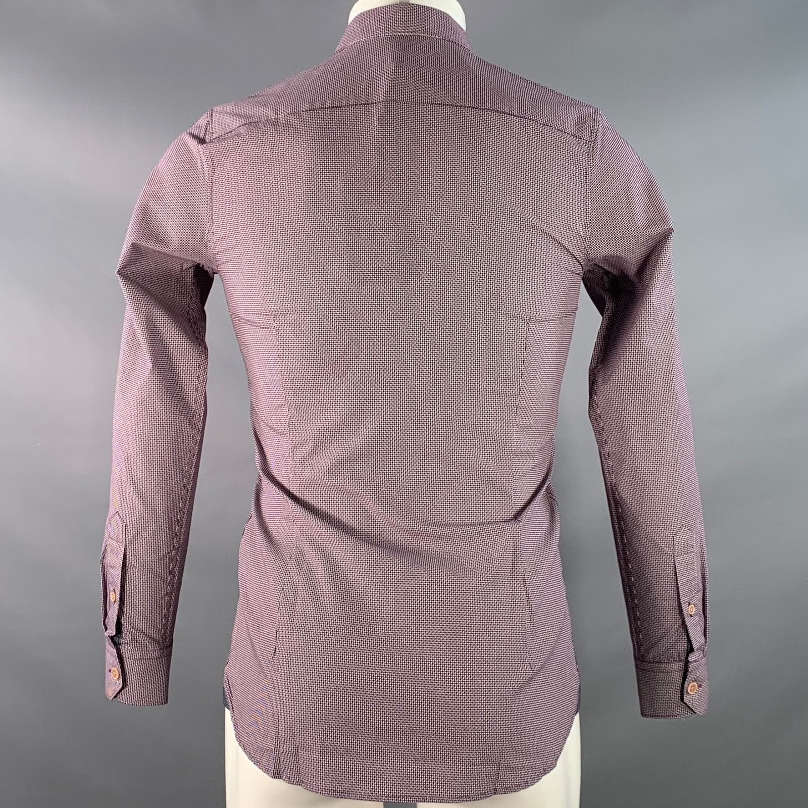 Ted Baker Femme Purple White Geometric Cotton Spread Collar Shirt Size US XS / EU 42 / 0 - 4 Thumbnail