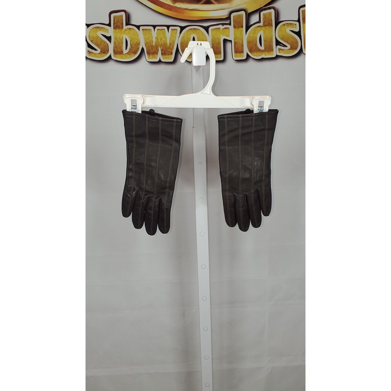 Vintage Vintage Brown Leather Gloves – 100% Cashmere Lined, Size 7.5 Size ONE SIZE - 5 Thumbnail