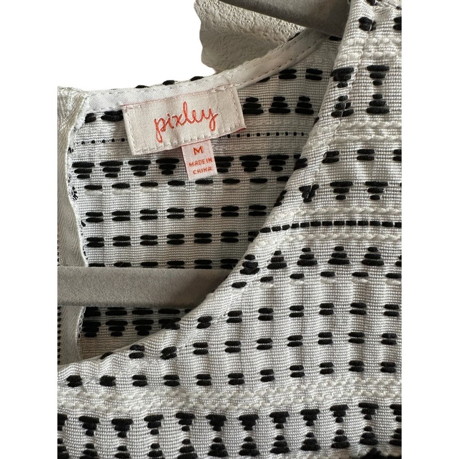 Other Pixley White and Black Sleeveless Formal Peplum Blouse Size M / US 6-8 / IT 42-44 - 6 Thumbnail