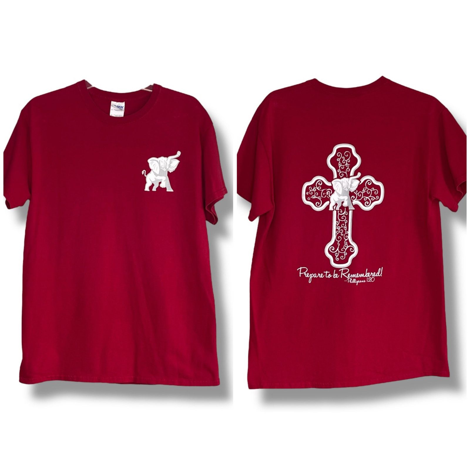 Gildan Gildan Ultra Cotton AL Crimson Tide mascot elephant T-shirt Size M / US 6-8 / IT 42-44 - 2 Thumbnail