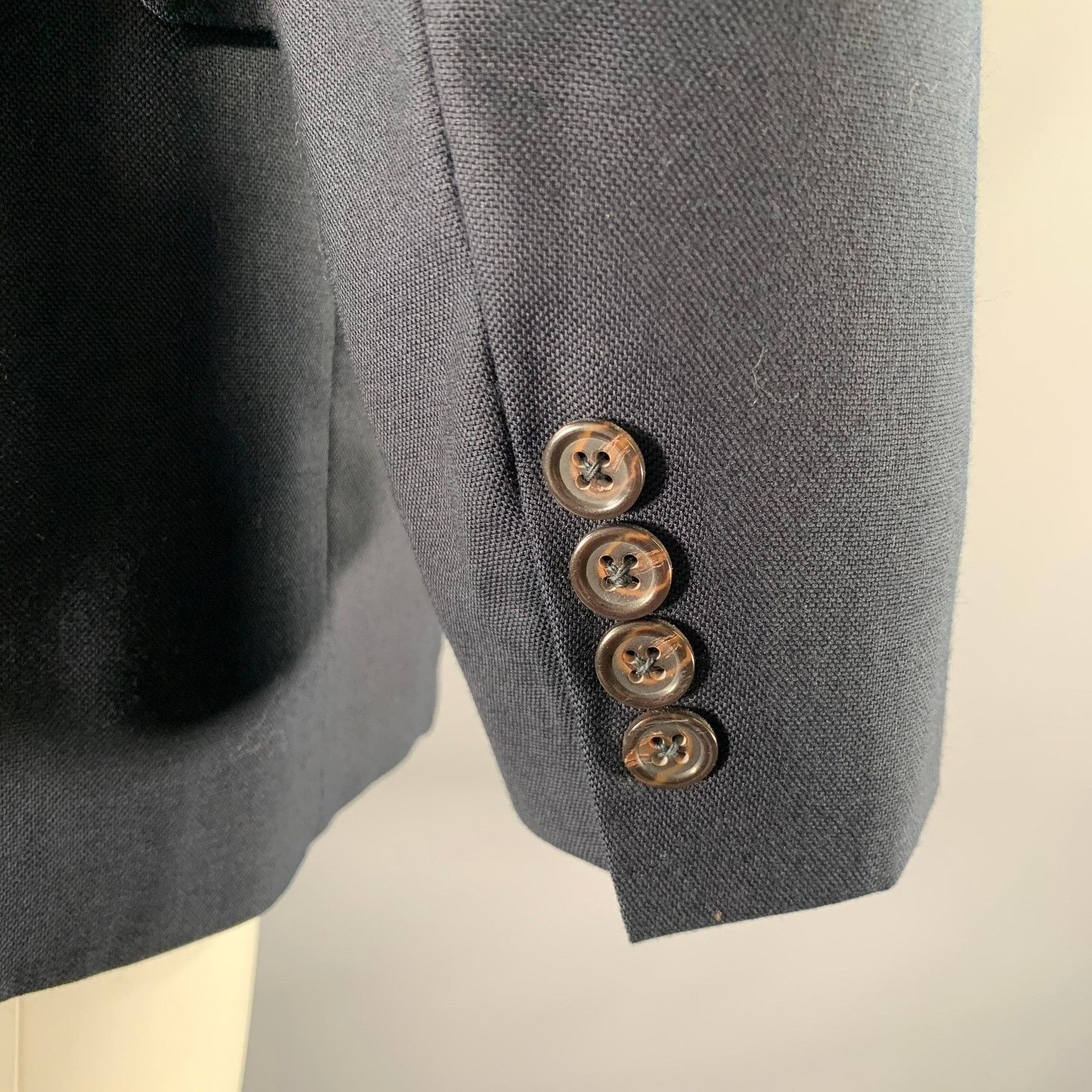 Other POLO Size 40 Navy Solid Wool Notch Lapel Sport Coat Size 40R - 4 Thumbnail