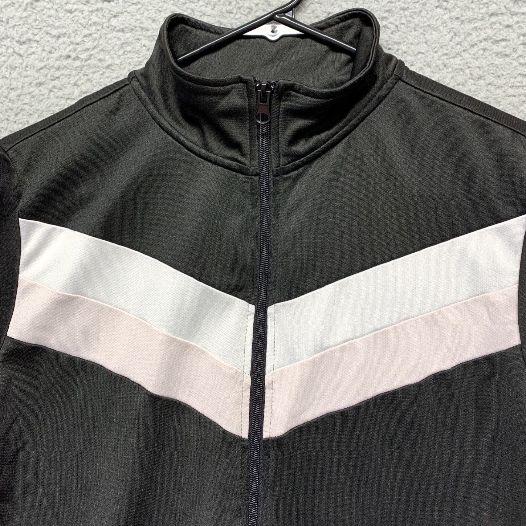 Pro Player PRO PLAYER Women's Size S Black Jacket w/White & Pink Stripe 2-Pockets Full Zip Shirt Size S / US 4 / IT 40 - 2 Thumbnail