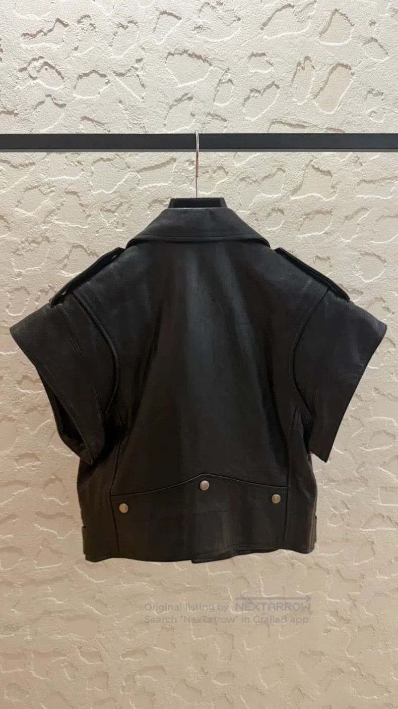 Saint Laurent Paris Saint Laurent Paris Black Leather Biker Vest Jacket Size US M / EU 48-50 / 2 - 2 Thumbnail