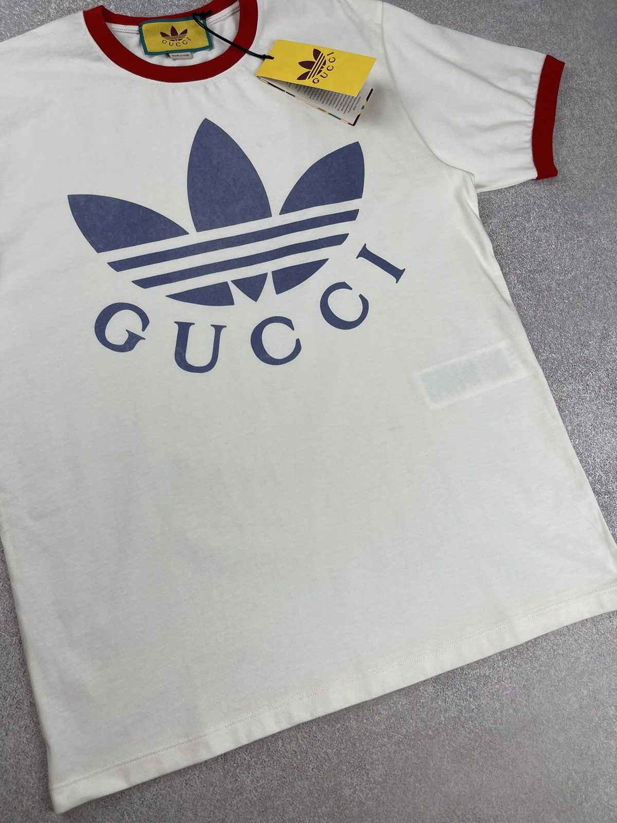 Adidas × Gucci Gucci x Adidas Cotton Jersey T-Shirt White/Red Unisex Size US S / EU 44-46 / 1 - 3 Thumbnail