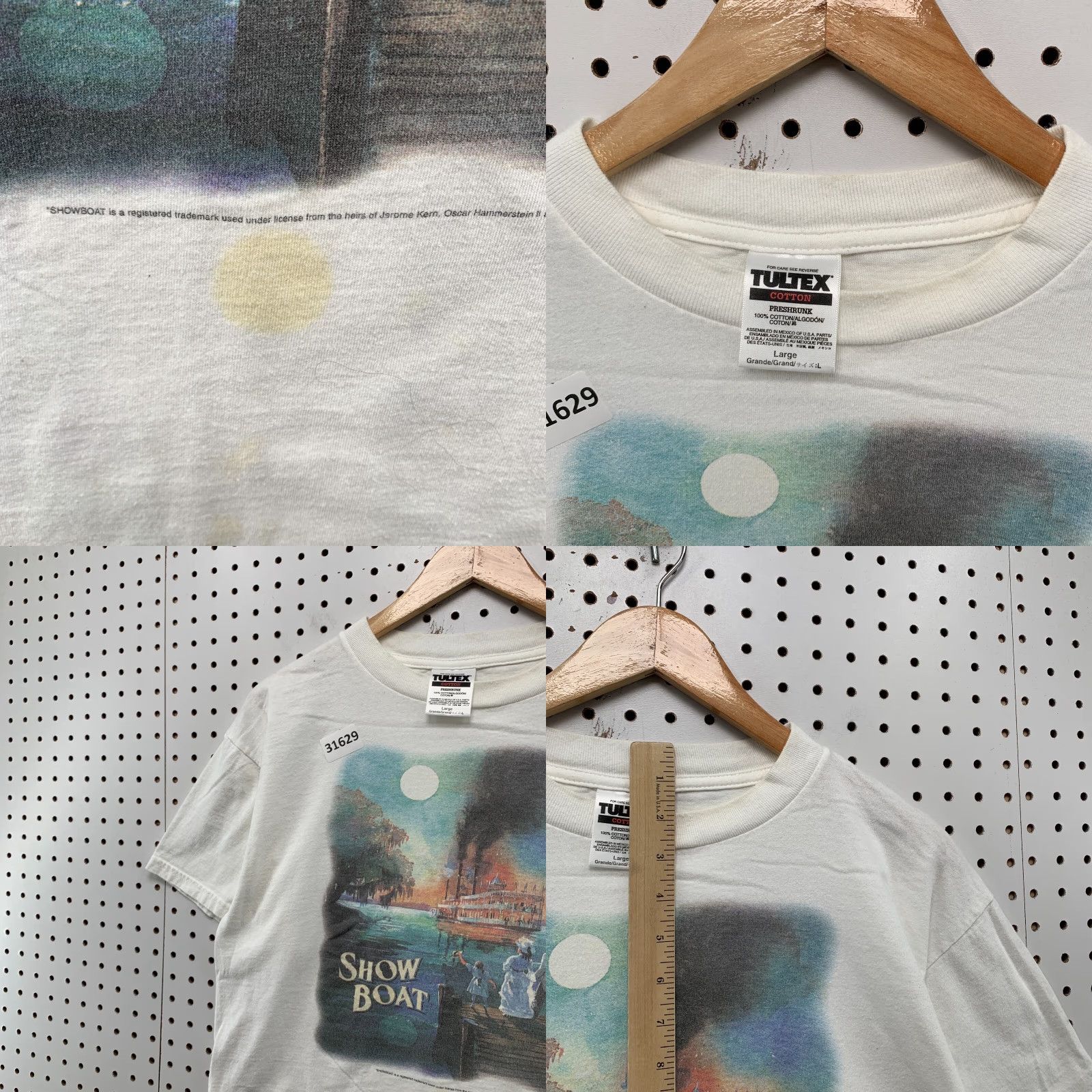 Tultex VINTAGE Show Boat Shirt White Mens L Movie TEE 90s Tultex Short Sleeve Size US L / EU 52-54 / 3 - 8 Thumbnail