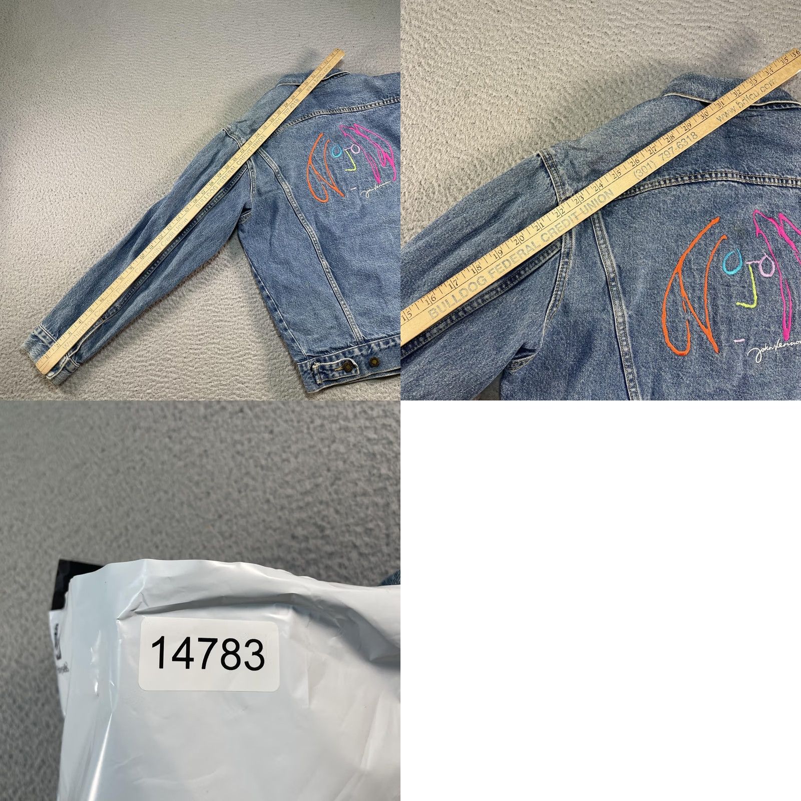 Denime VINTAGE John Lennon Denim Jacket Mens S Blue Imagine The Beatles 90s Trucker Size US S / EU 44-46 / 1 - 11 Thumbnail