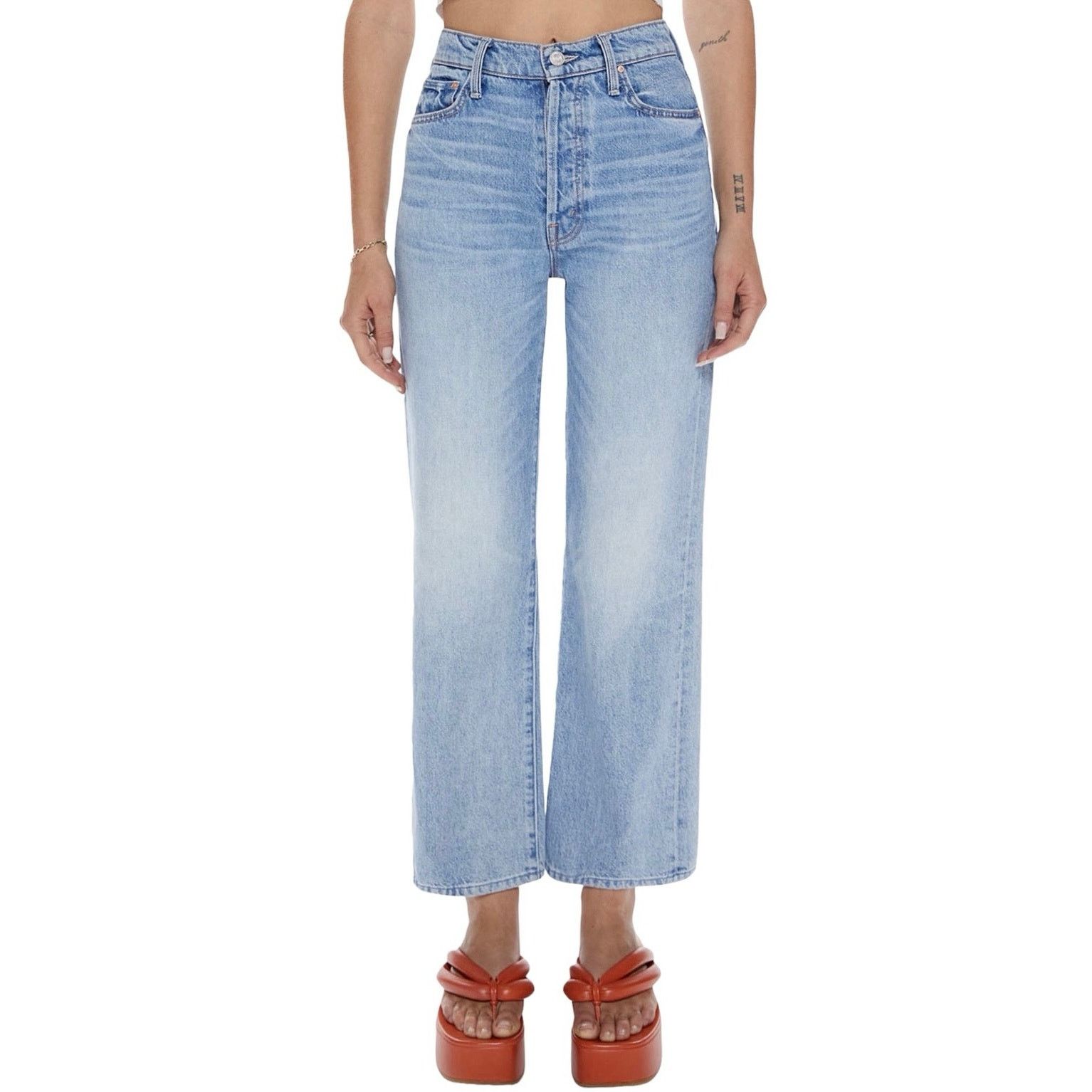image of The Rambler Ankle Straight Leg Jeans Size 25 in Blue, Women's