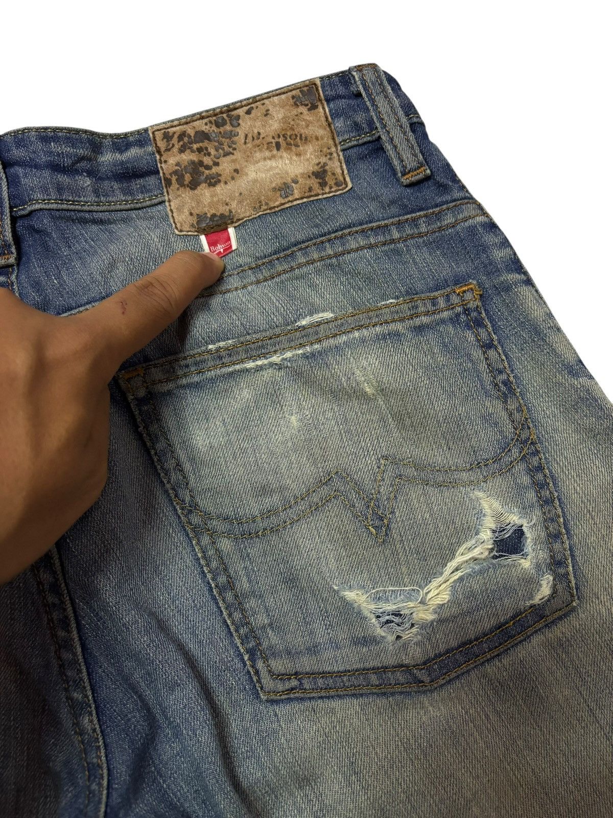 Japanese Brand Vtg Bobson Japan Mud Washed Distressed Jeans Size US 28 / EU 44 - 7 Thumbnail