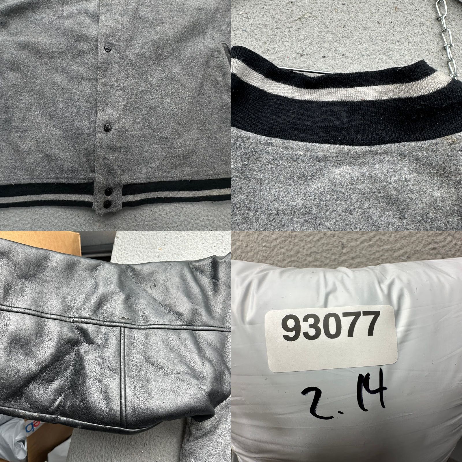 Disney VINTAGE Disney Grumpy U Wool Blend Varsity Bomber Jacket Men 2XL Gray Faux Leather Snap TEARS Jackets Mens Size US XXL / EU 58 / 5 - 10 Thumbnail