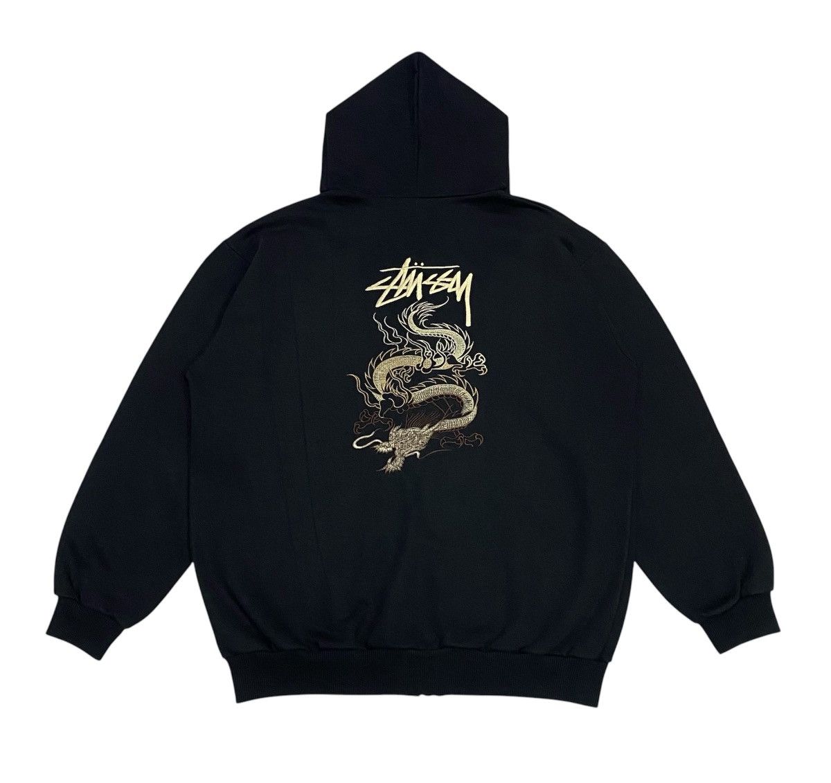 Stussy × Vintage Rare🔥Vintage 90s Stussy Dragon Embroidered Zipper Hoodie Size US L / EU 52-54 / 3 - 4 Thumbnail